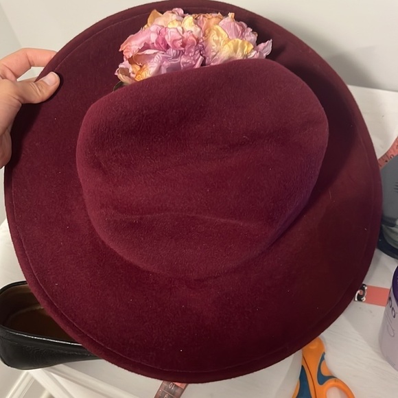 Rare! Gianfranco Lotti Firenze Wool Felt Hat with Flowers - Picture 8 of 10